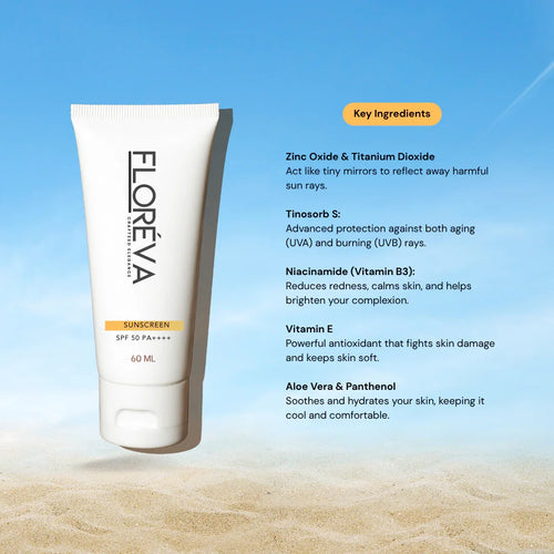 Floreva Broad-Spectrum Hybrid Sunscreen SPF 50+ PA++++