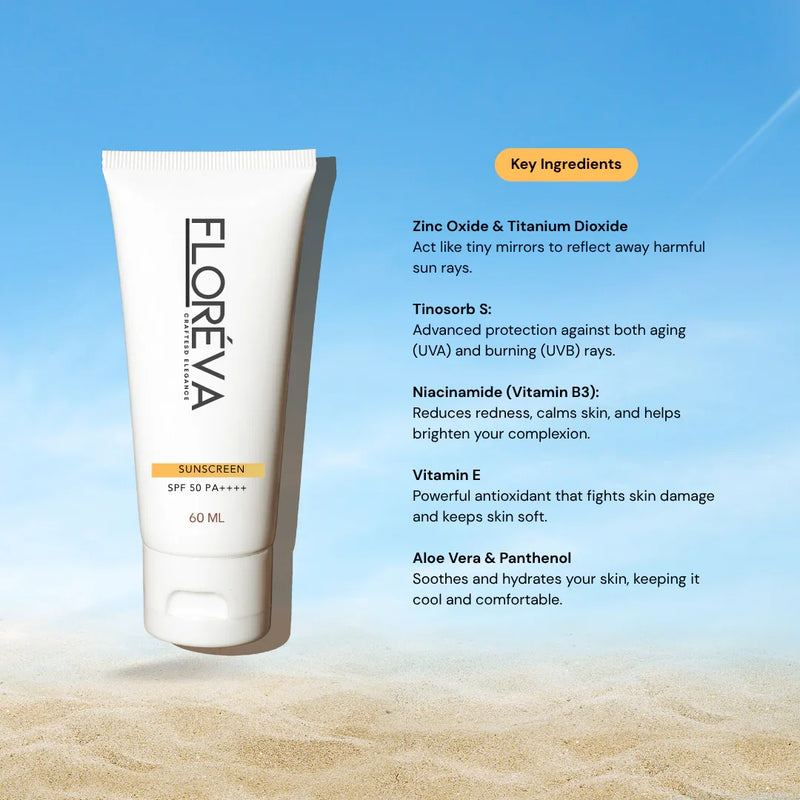 Floreva Broad-Spectrum Hybrid Sunscreen SPF 50+ PA++++