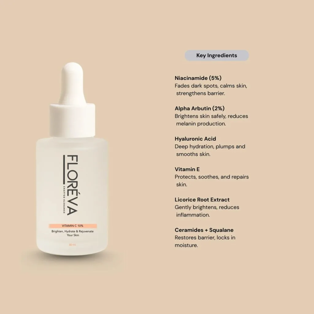 Floreva Vitamin C Serum 10% with Ferulic Acid & Vitamin E