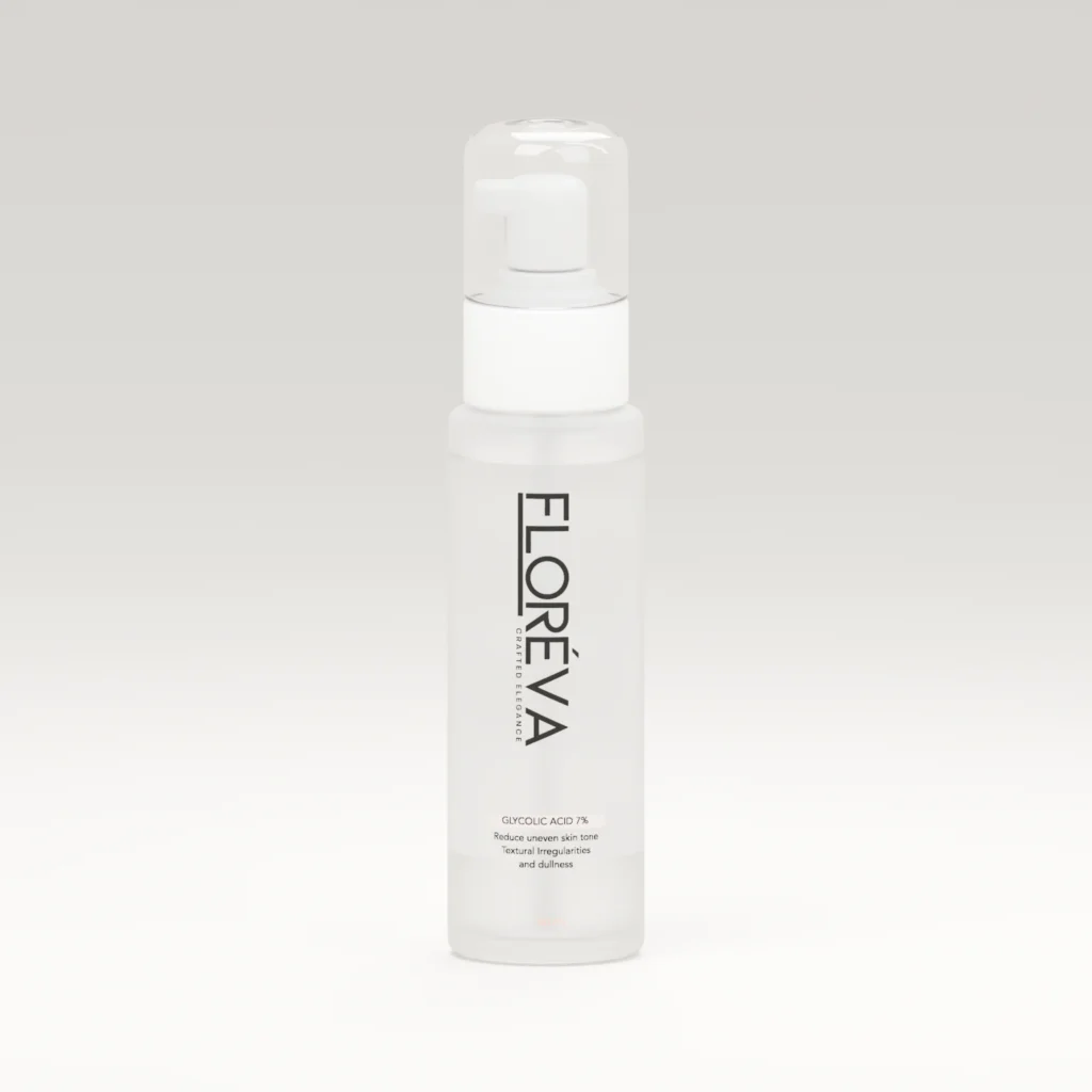 Floreva Glycolic Acid 50 mL, soft cream studio lighting.