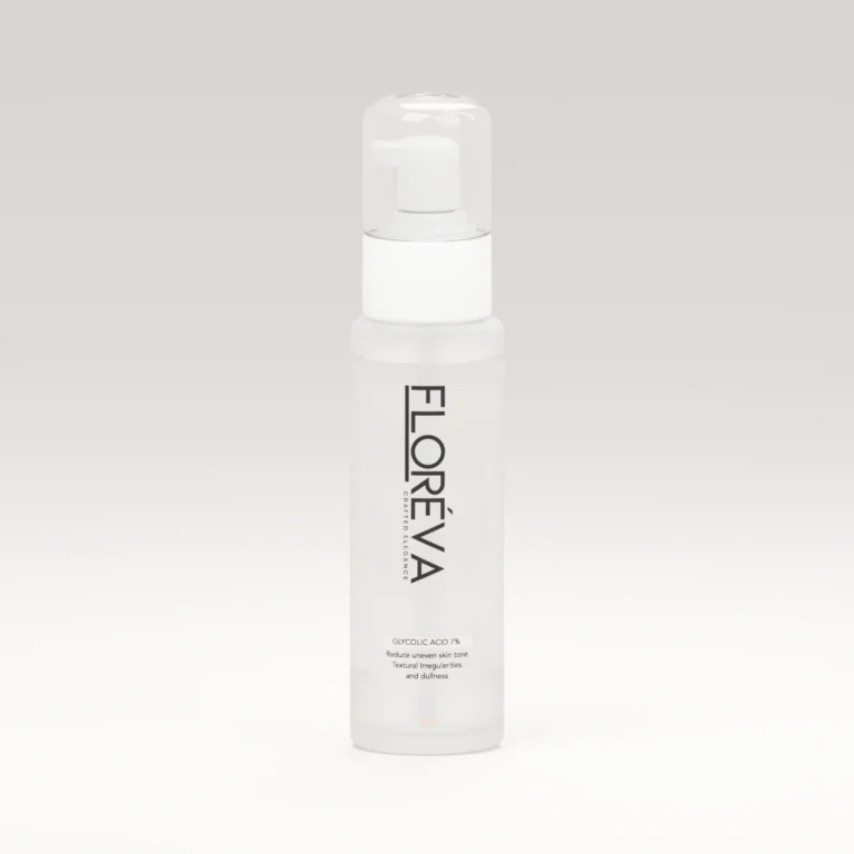 Floreva Glycolic Acid 50 mL, soft cream studio lighting.