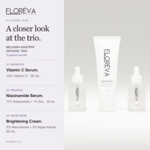 Melasma-Mastery Defense Trio: brighten, balance, moisturise.