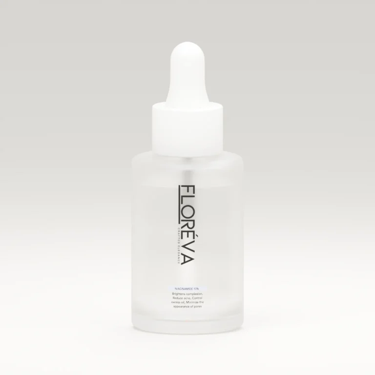 Floreva Niacinamide Serum 30 mL, soft cream studio lighting.