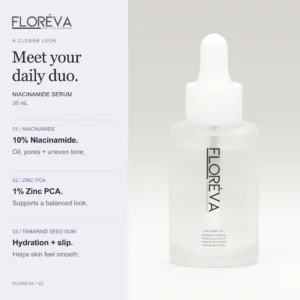 Niacinamide Serum: niacinamide, zinc pca, tamarind seed gum.