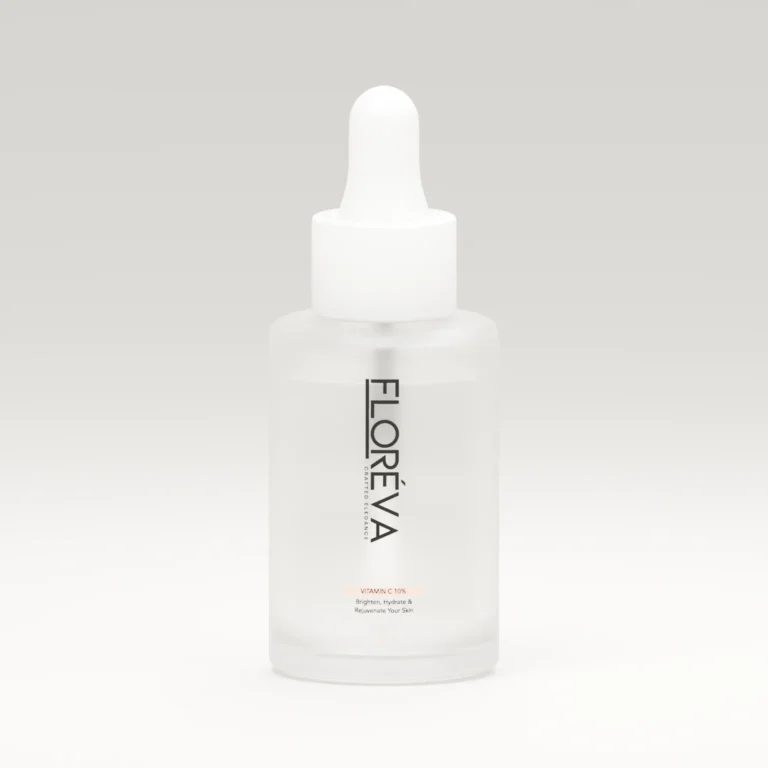 Floreva Vitamin C Serum 30 mL, soft cream studio lighting.