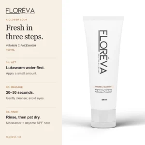 Vitamin C Facewash: wet, massage, rinse.