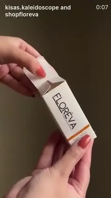 Kisa shows the Floreva Vitamin C 10% Serum, from the box to the dropper.